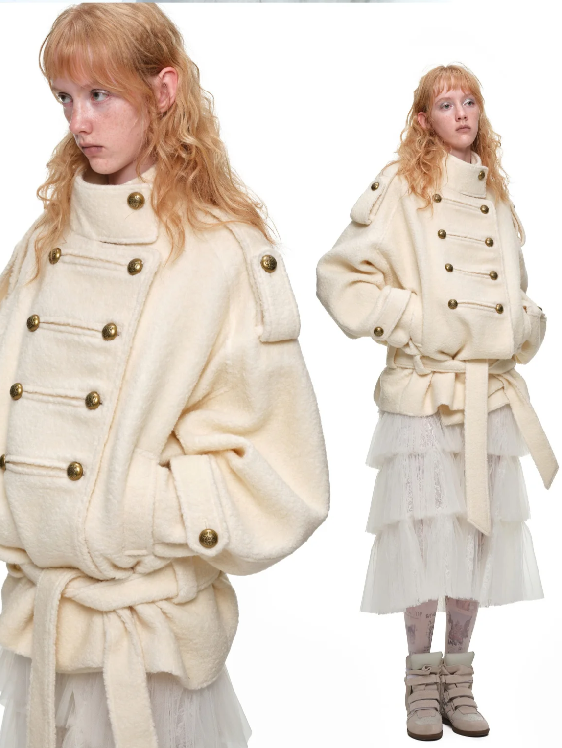 Wool Blend Napoleon Coat