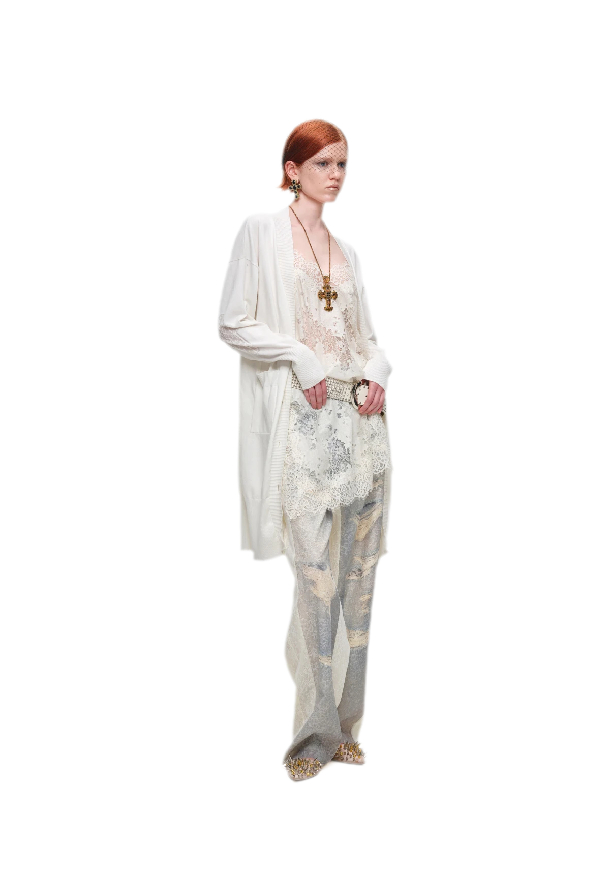 Burnout Frame Knit Cardigan