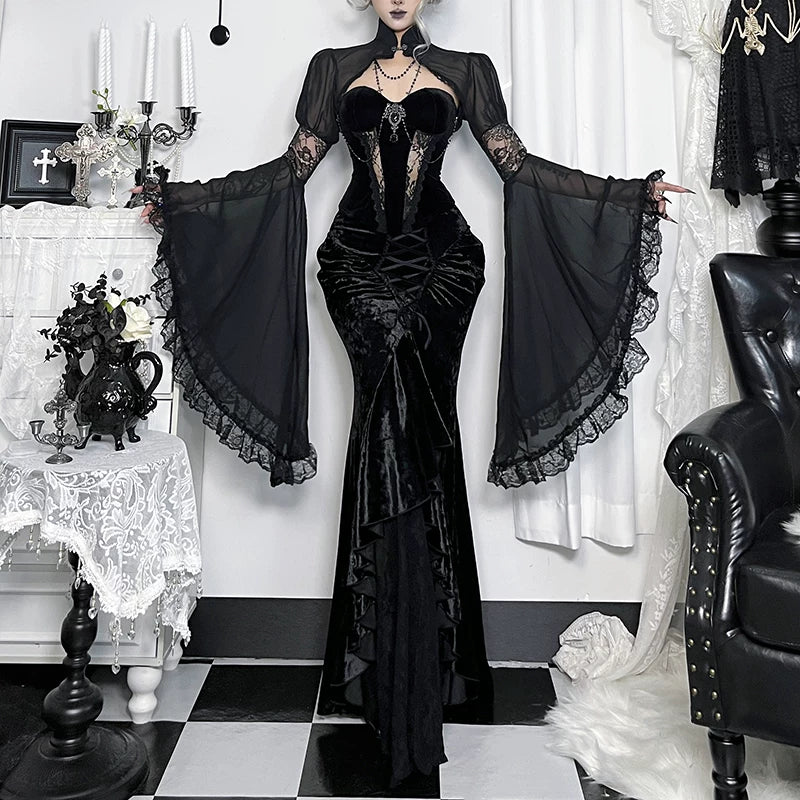 Bộ ren nhung Gothic