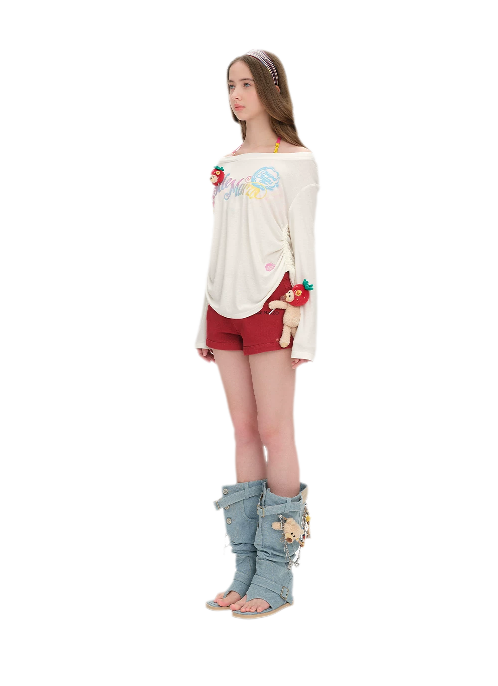 Denim Bear Platform Sandals
