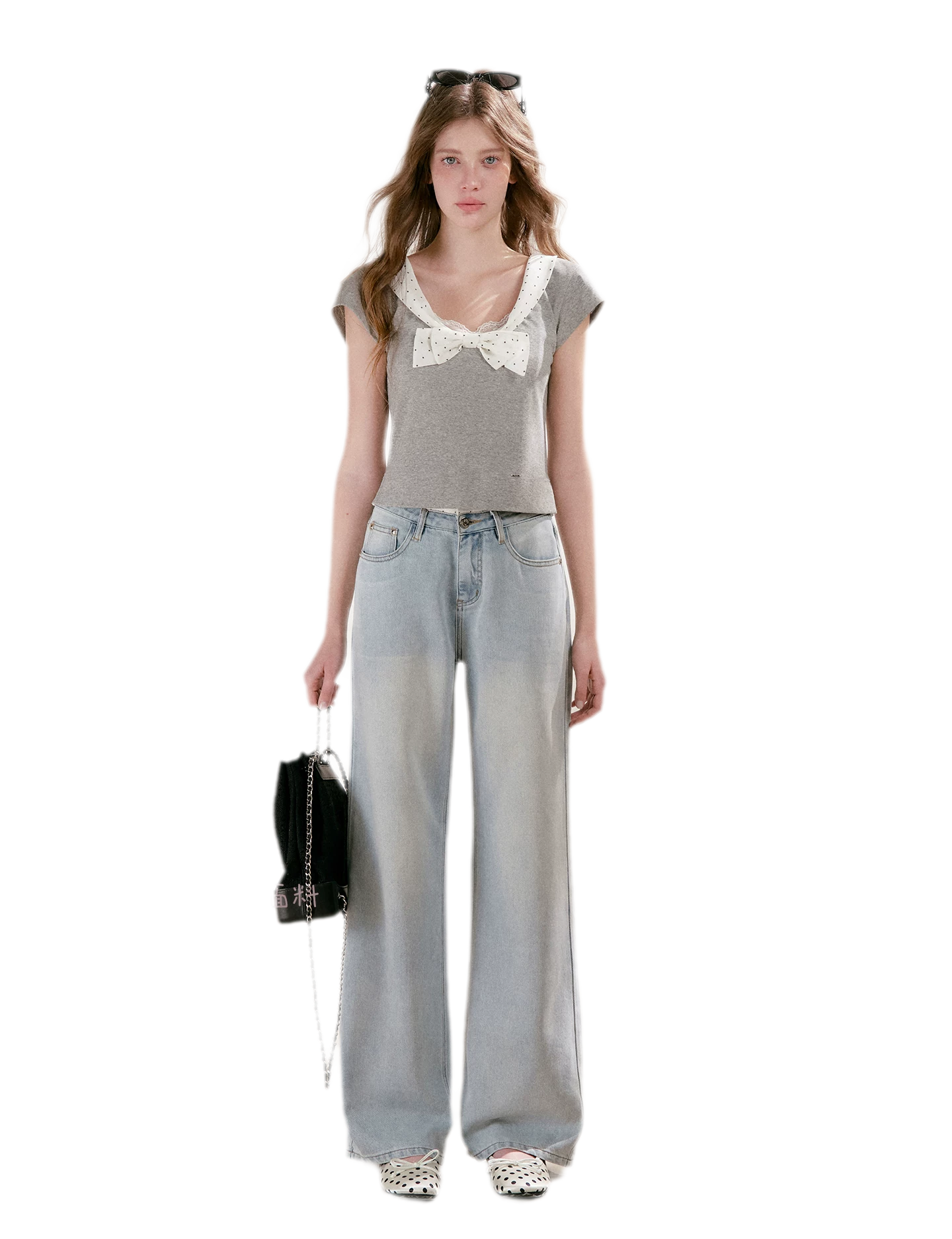 Washed Wide-Leg Jeans