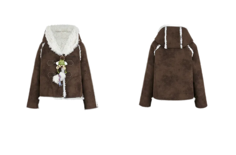 Veste courte réversible en fausse fourrure