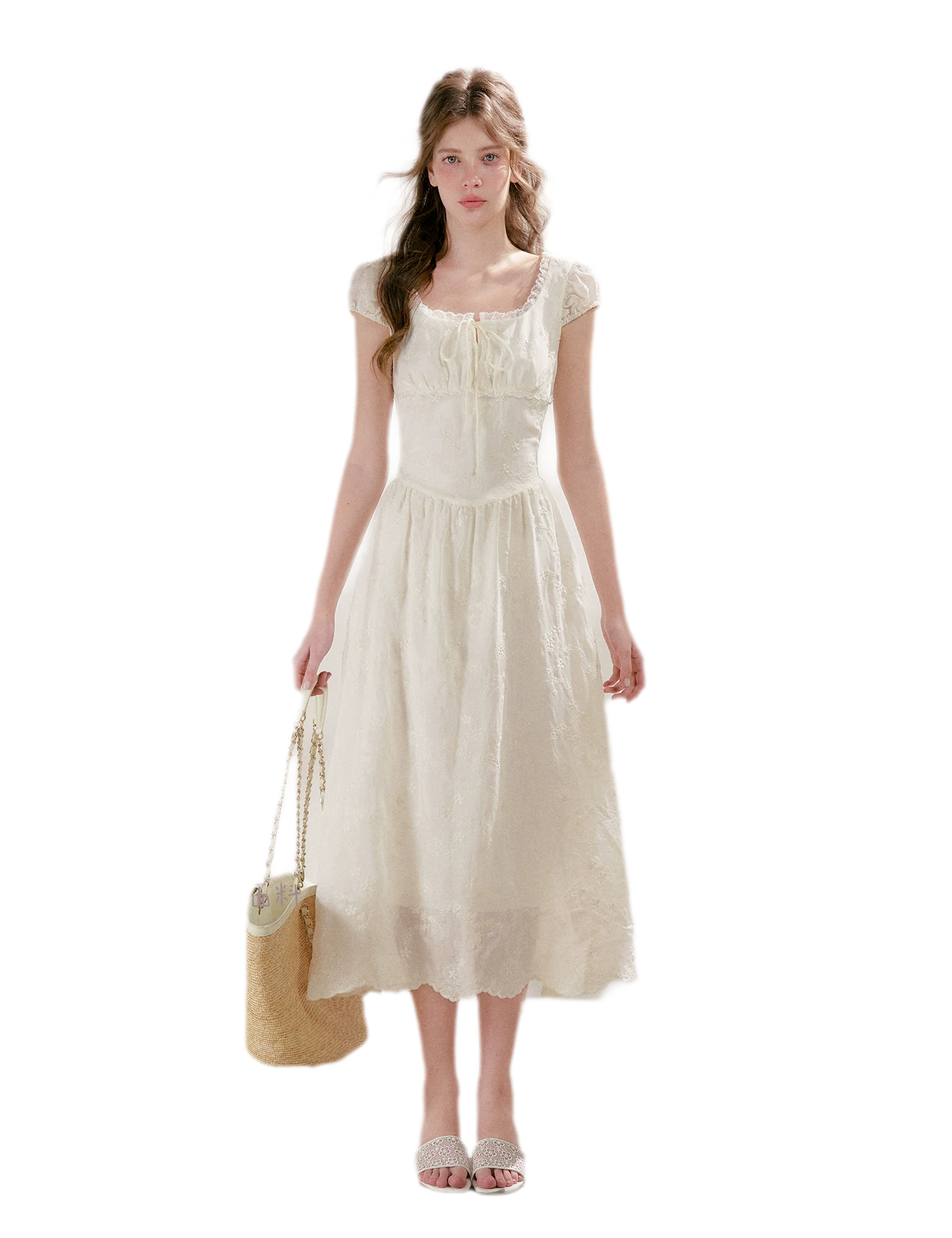 Lace Embroidered Midi Dress