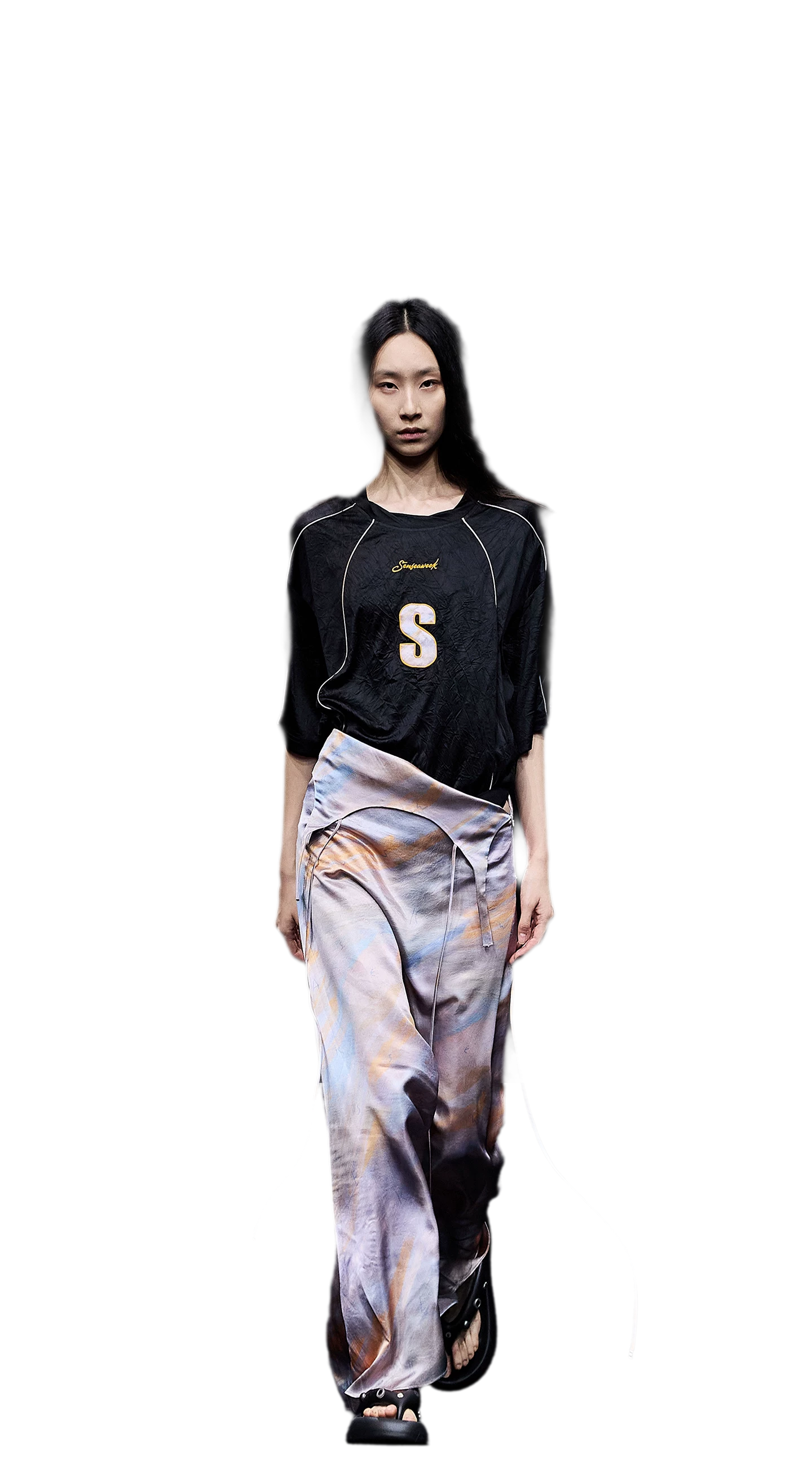 Draped A-Line Skirt
