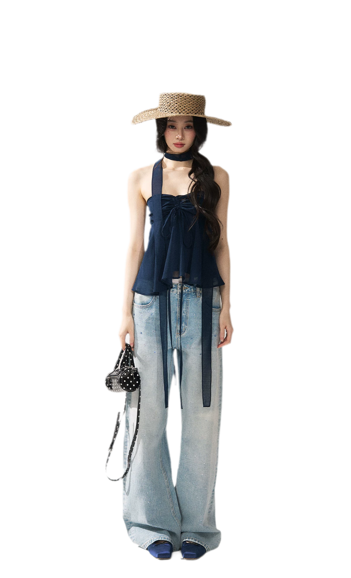 Halter Ruched Bustier Top