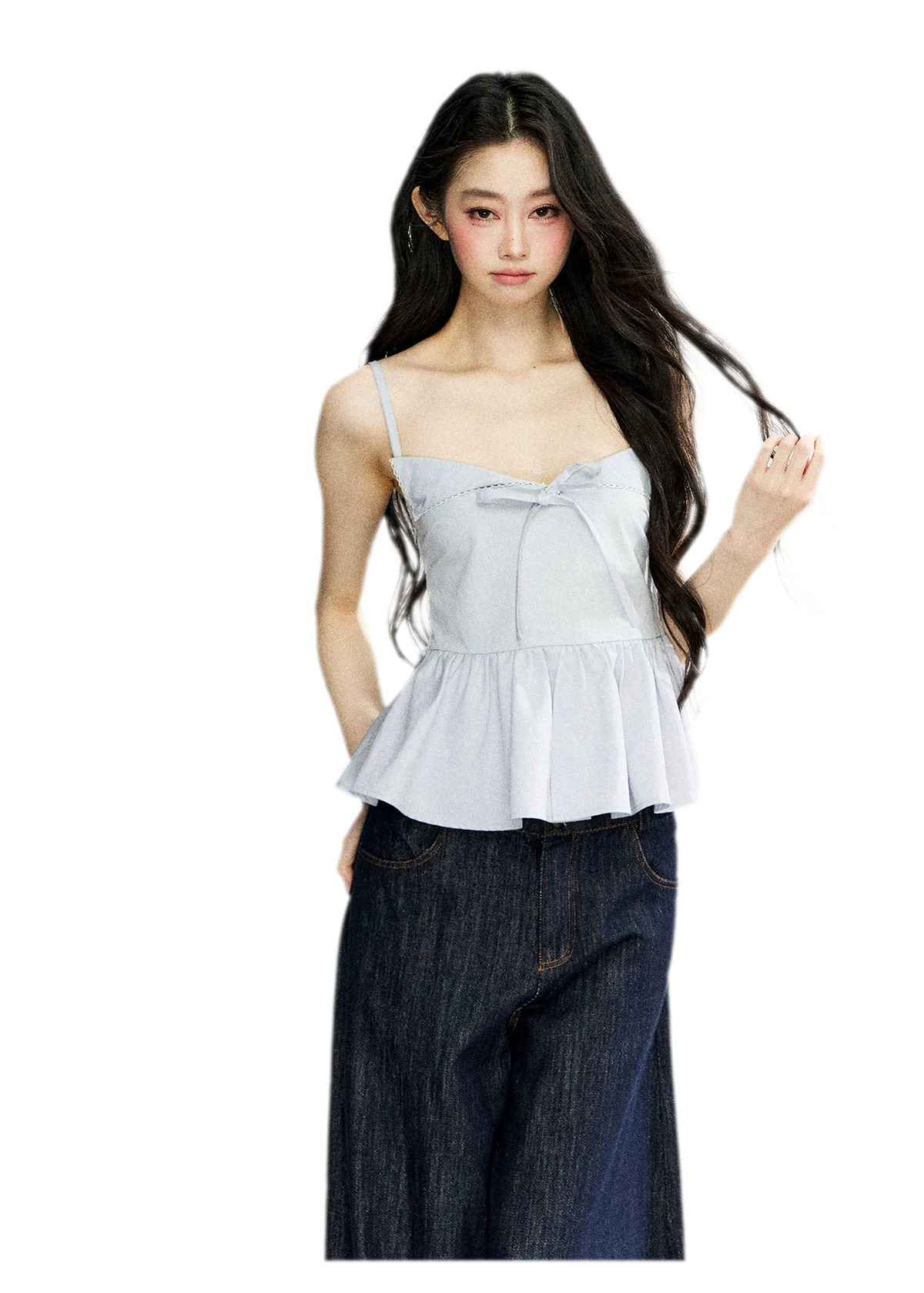 Ruffled Bow Strap Cami