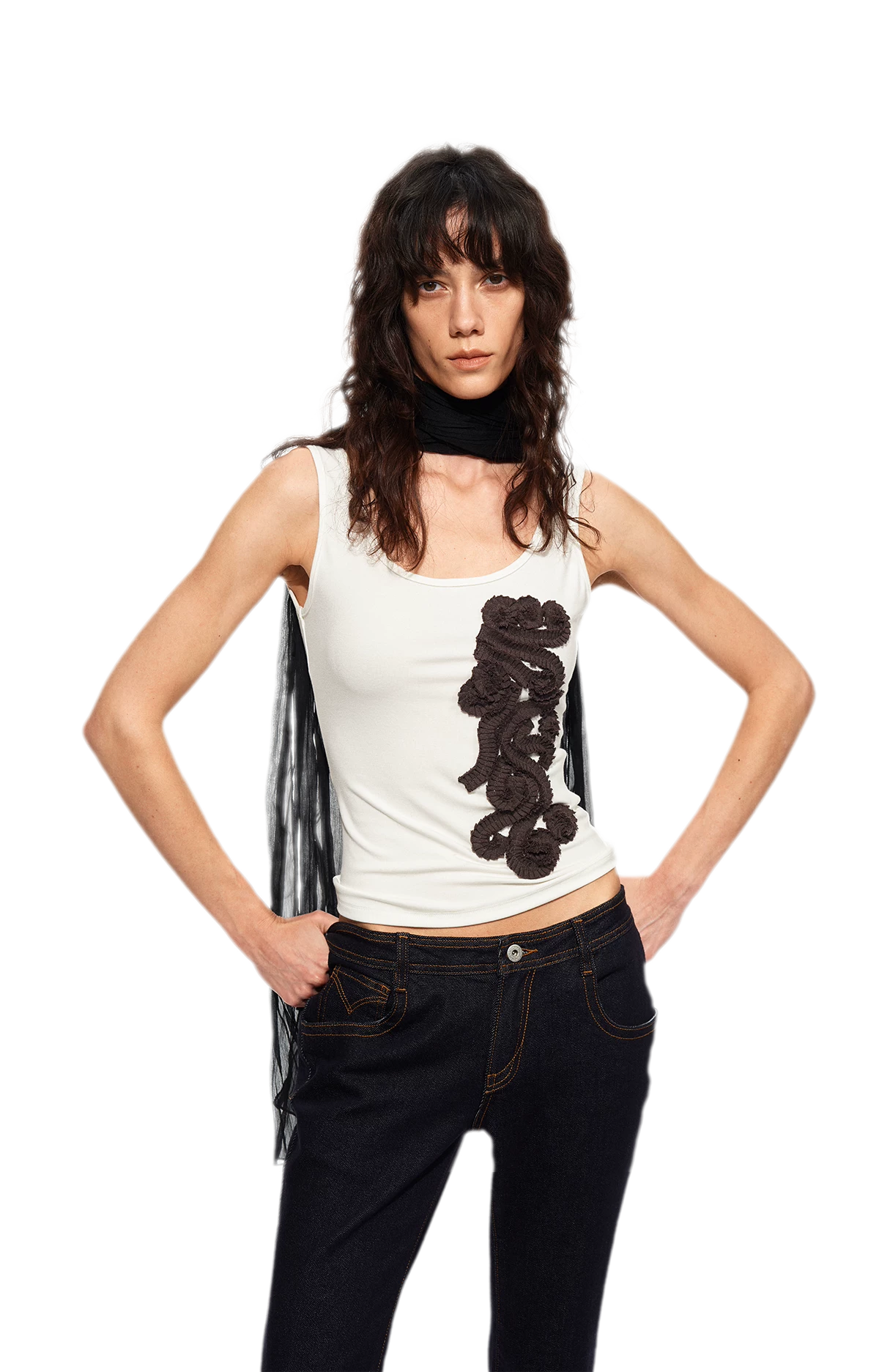 Lenzing Wool Embroidered Tank