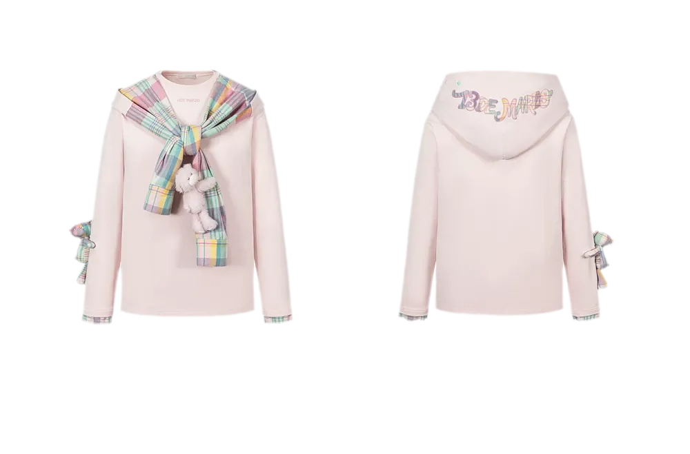 Deconstructed Plaid Hooded T-Shirt