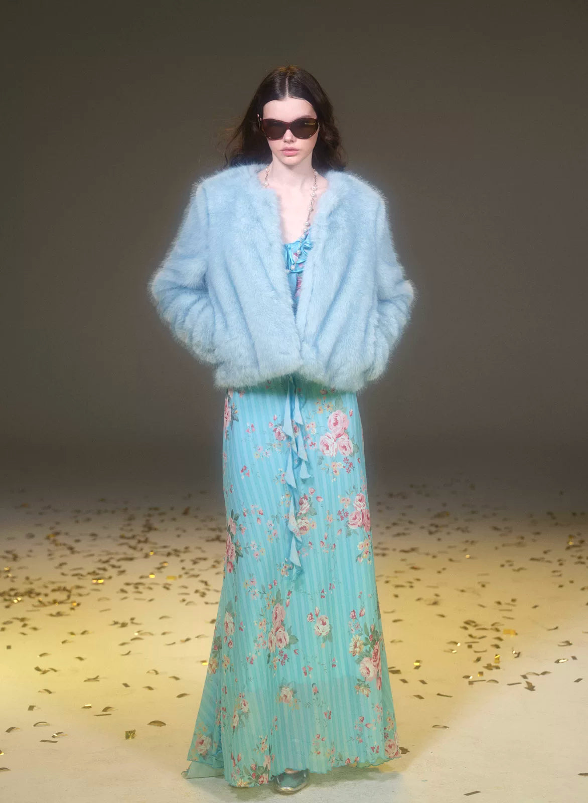 Gradient Faux Fur Winter Jacket