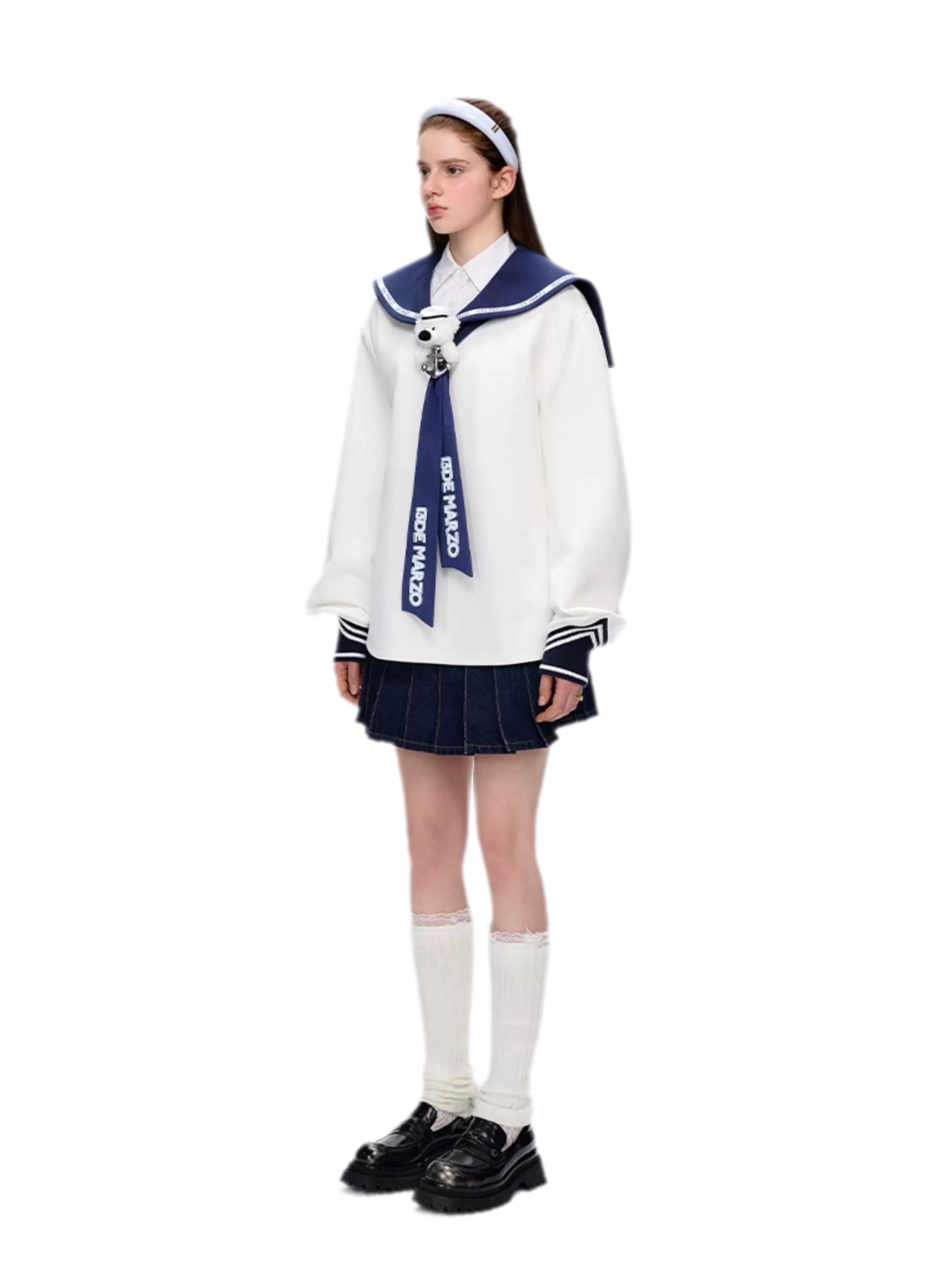 Sailor Collar Long Sleeve Top