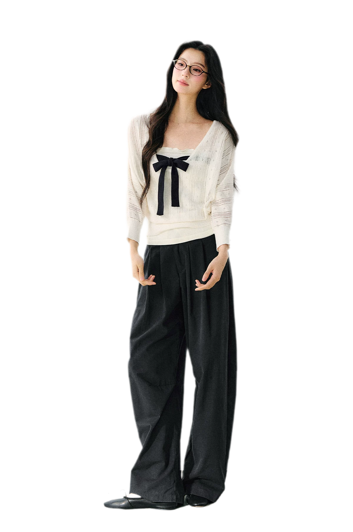 Bow Cutout Knit Top