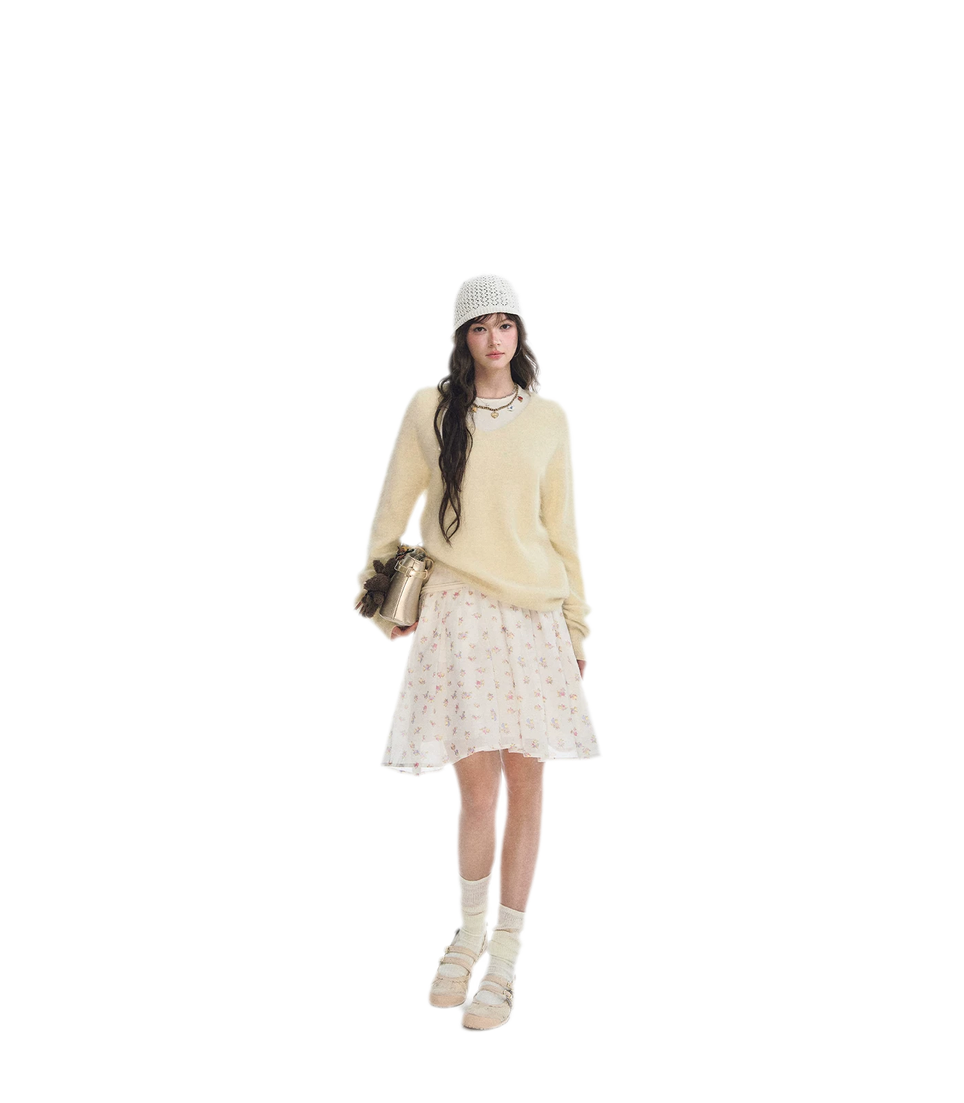 Brushed V-Neck Wool Sweater