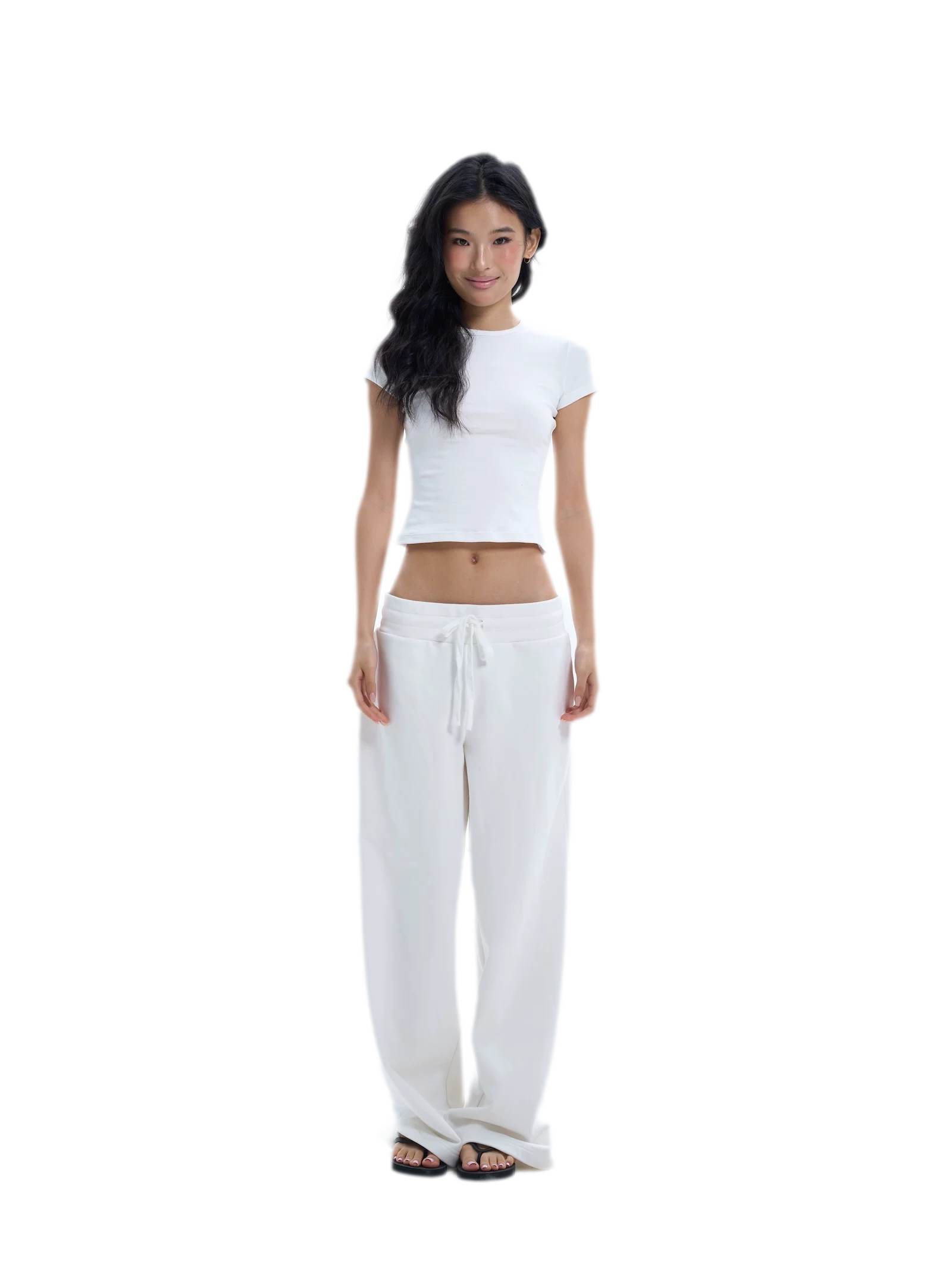 Wide-Leg Drawstring Sweatpants