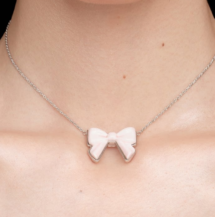 Ceramic Double-Sided Bow Necklace