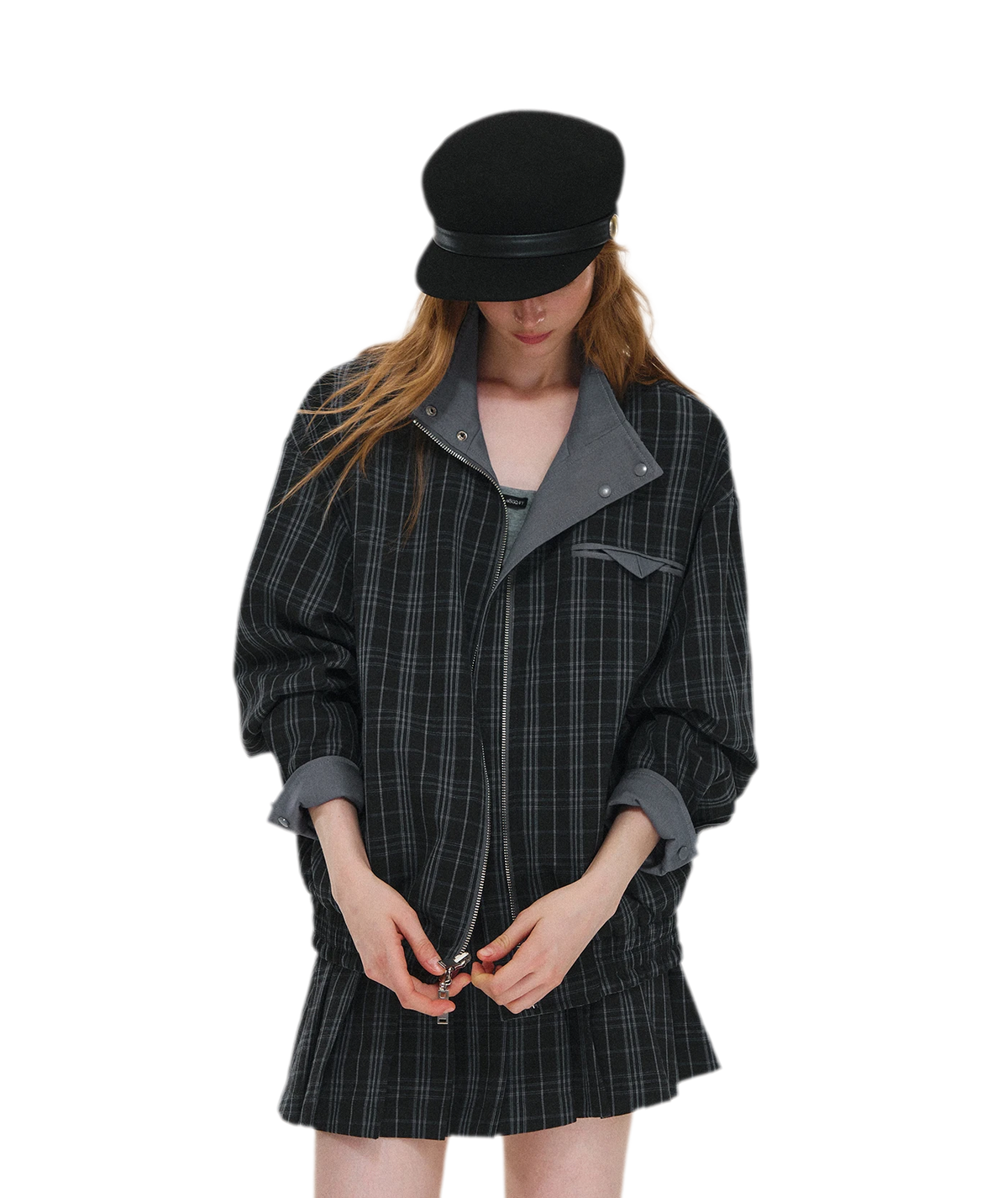 Reversible Plaid Boxy Jacket