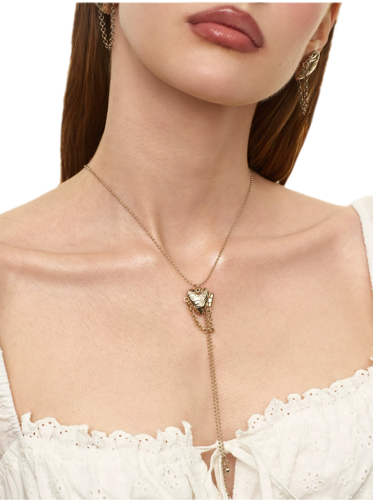 Y-Shaped Heart Tassel Necklace