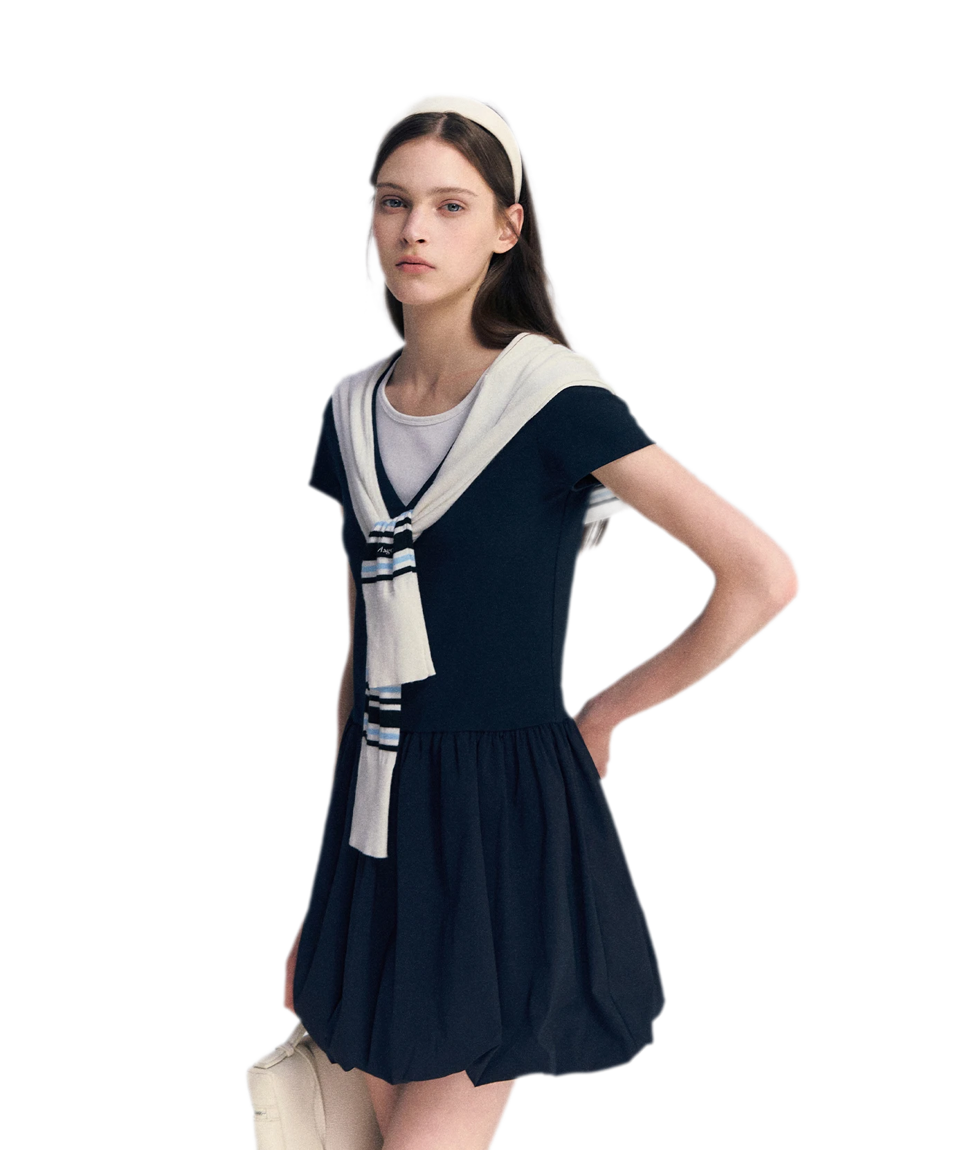 Contrast Trim Bubble Dress