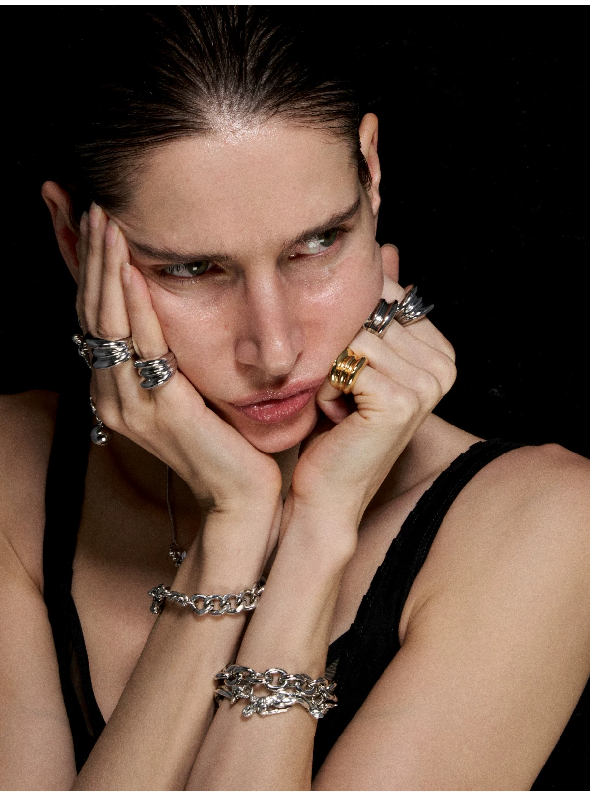 Punk Style Gold & Silver Layered Ring