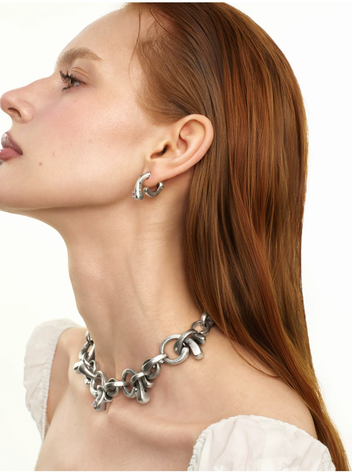 Vintage Gold & Silver Zircon Earrings