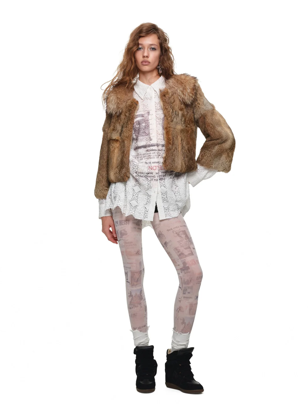 Vintage Cat Print Tights