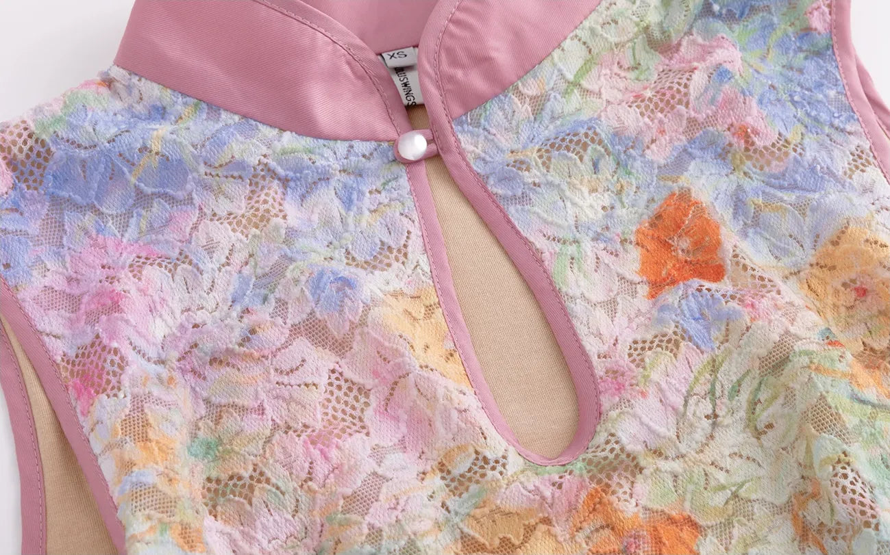 Spring Oil Painting Qipao Dress