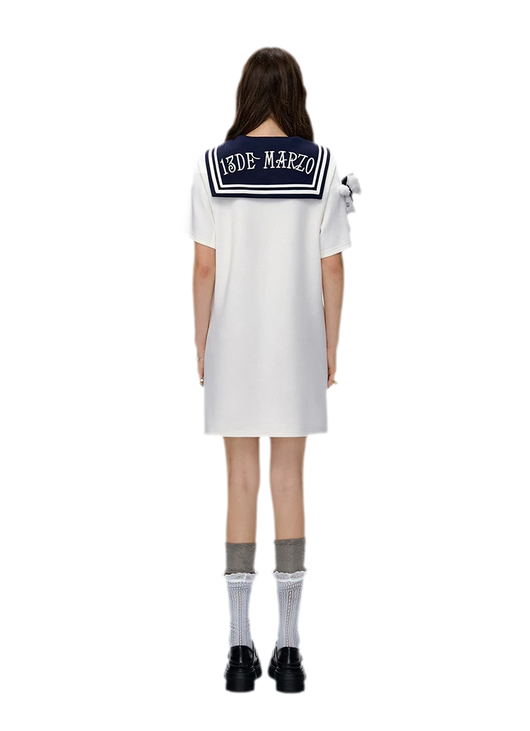 Sailor Collar T-Shirt Dress