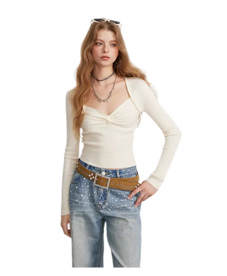 Twist Front Knit Top