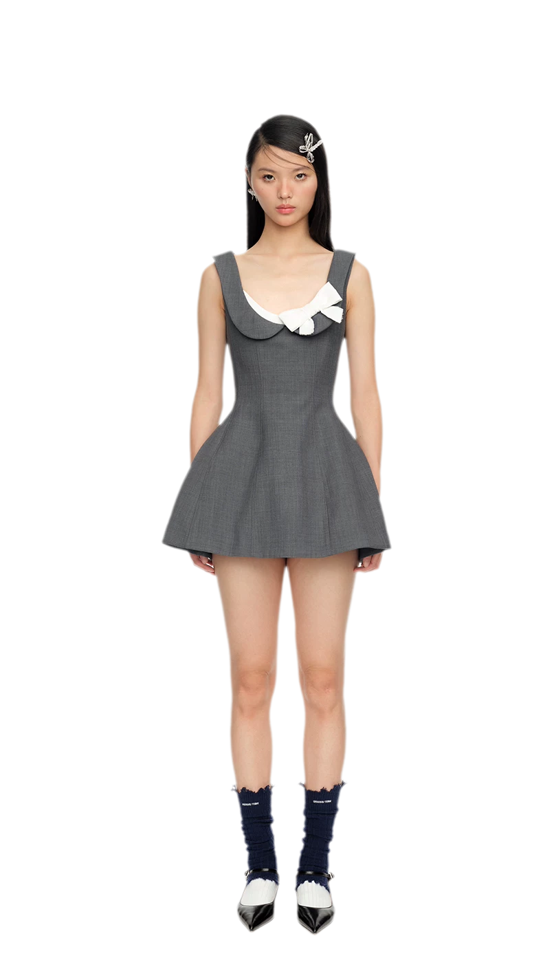 Elegant Side Bow A-Line Dress
