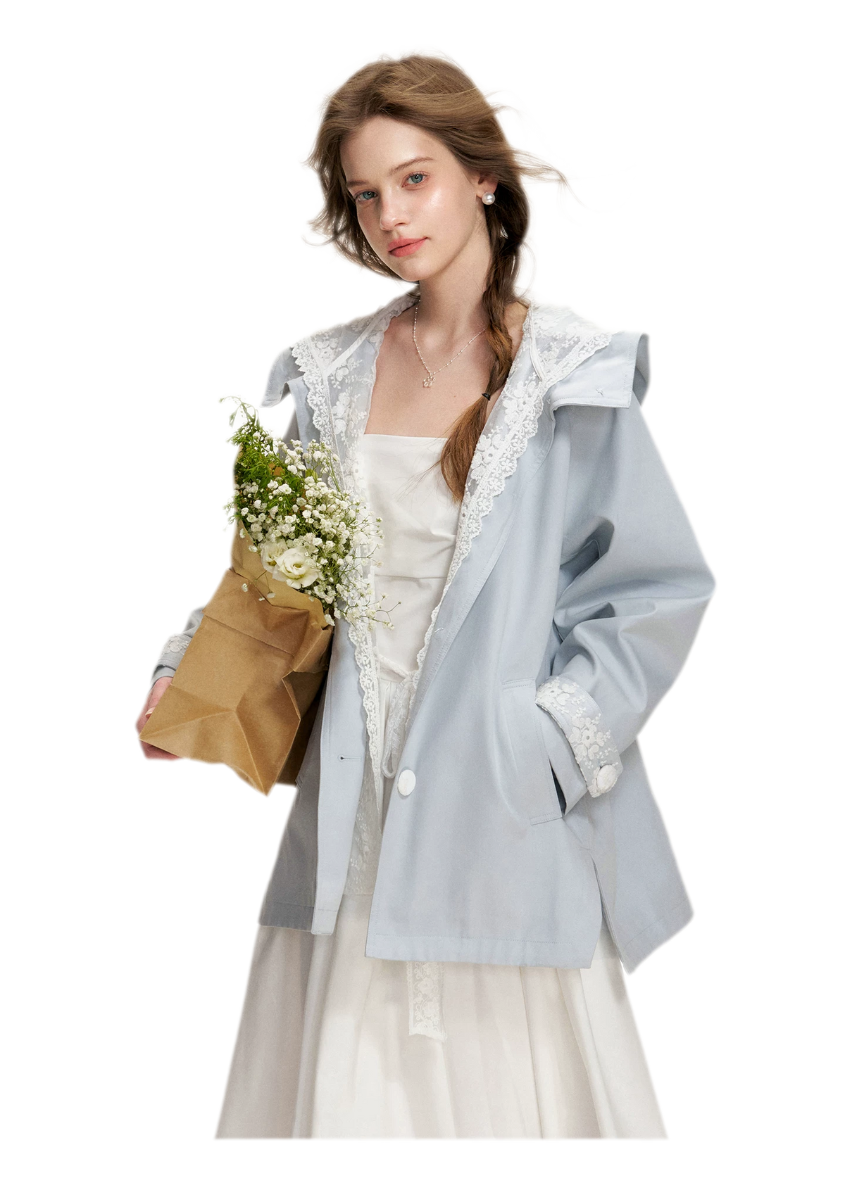 Lace Layered A-Line Windbreaker
