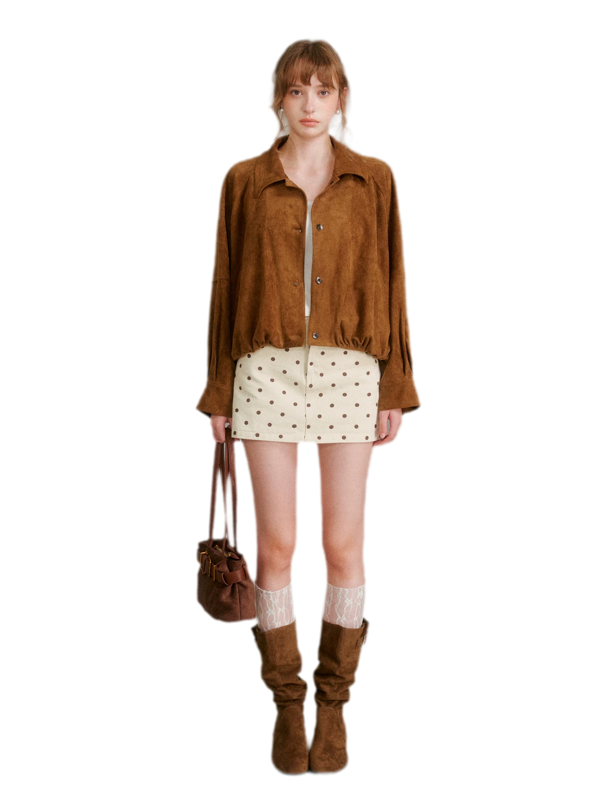 Faux Suede Relaxed Short Jacket