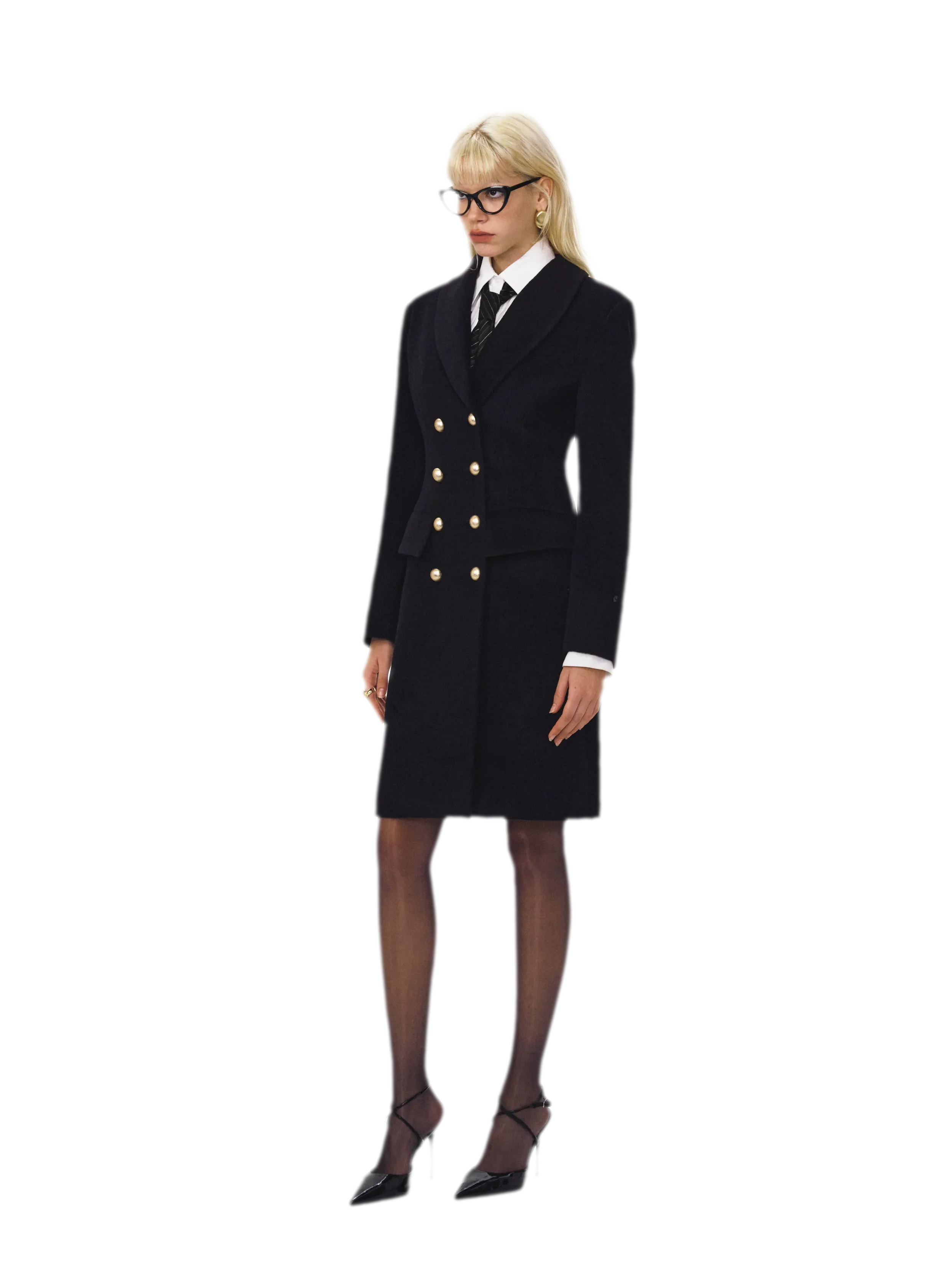 Leopard Trim Wool Coat