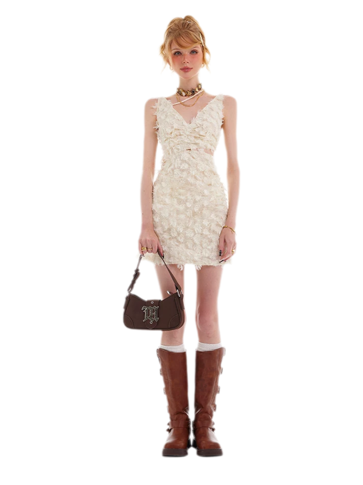 Feather Fringe Mini Dress