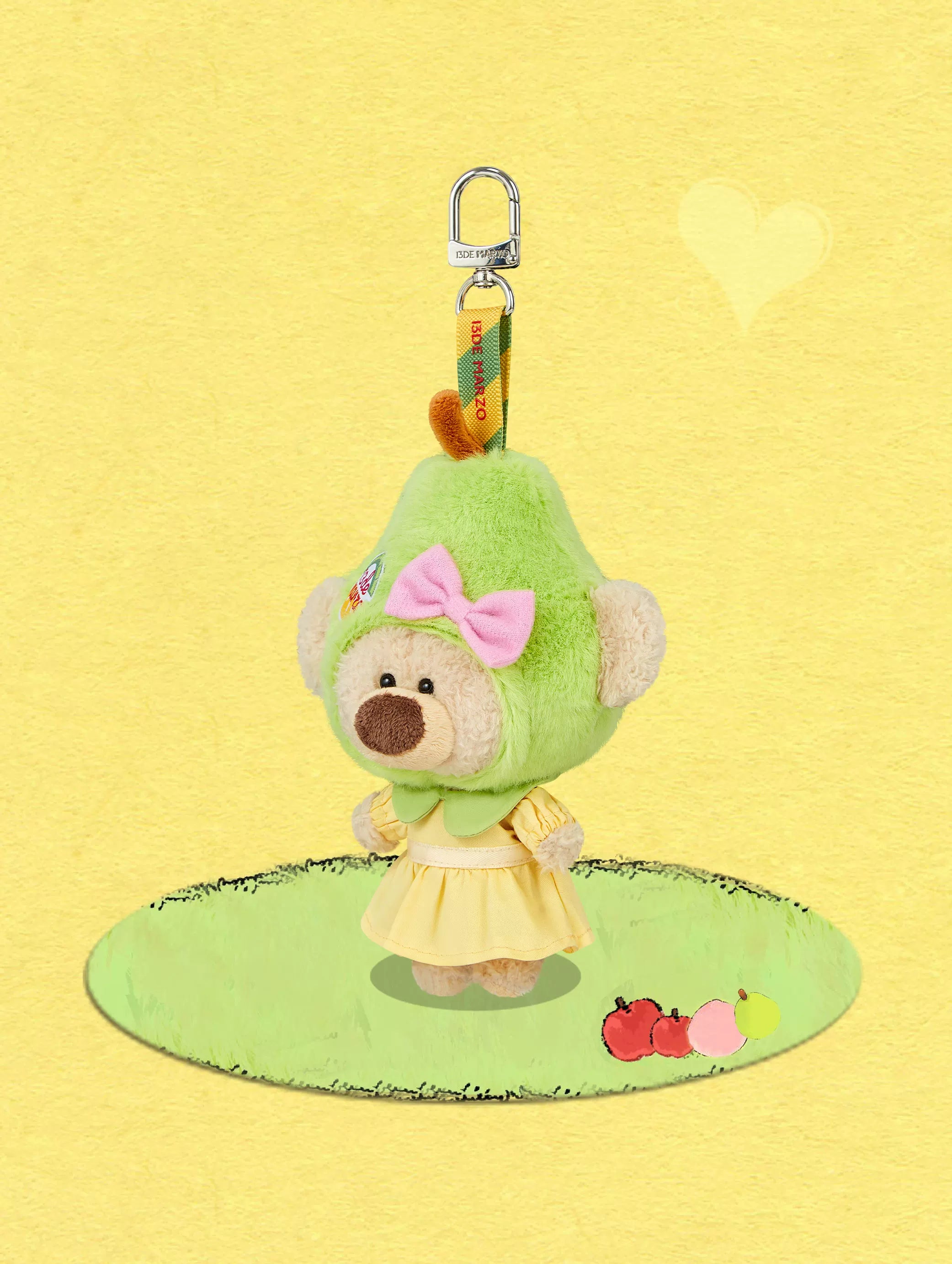 Plush Pear Fruit Keychain
