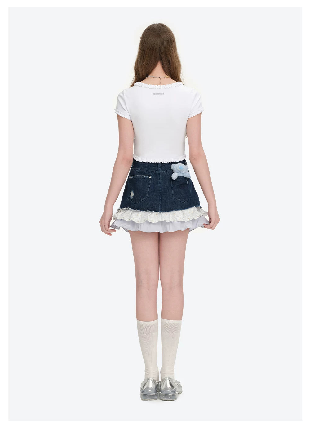 Ruffled Bow Short Sleeve T-Shirt