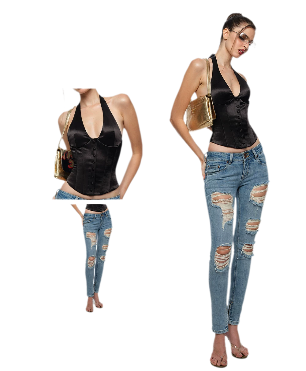 Satin Boned Halter Corset