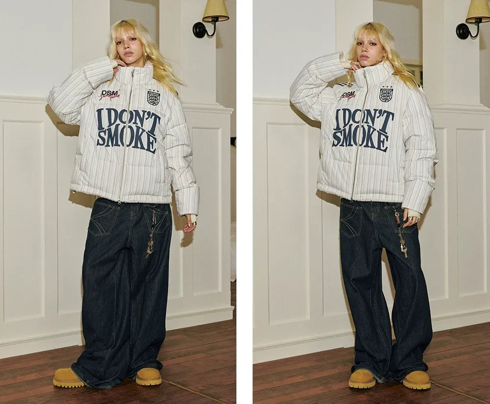 Reversible Denim Baggy Straight Pants