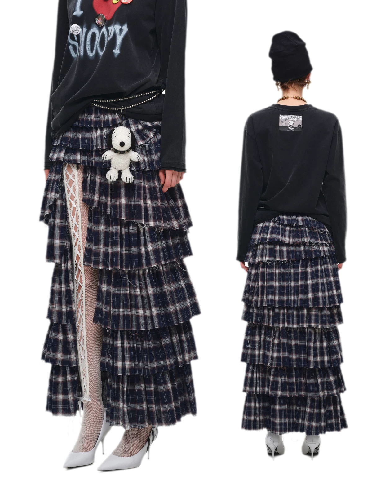 Deconstructed Plaid Cake Skirt