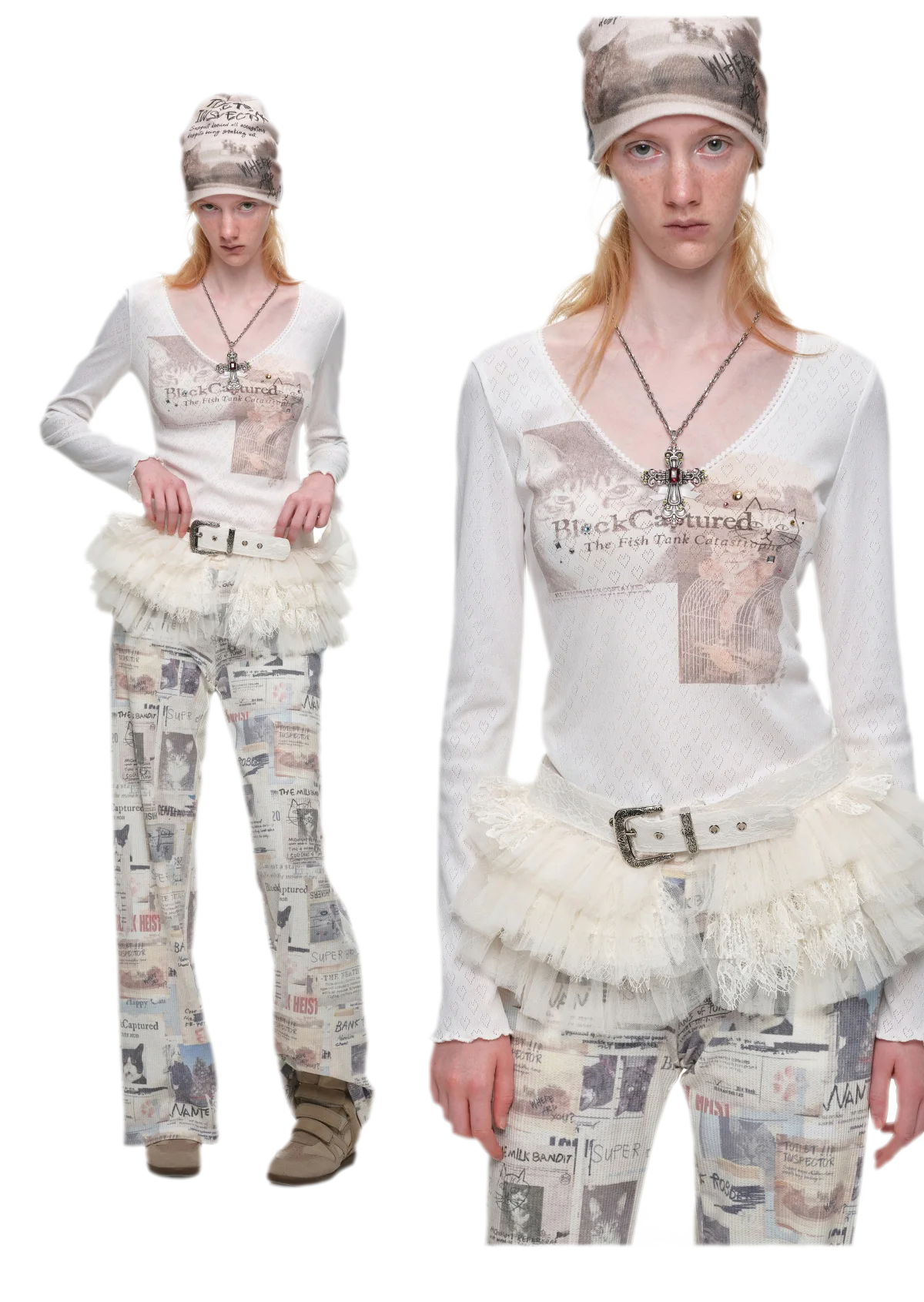Layered Lace Waist Cincher Skirt