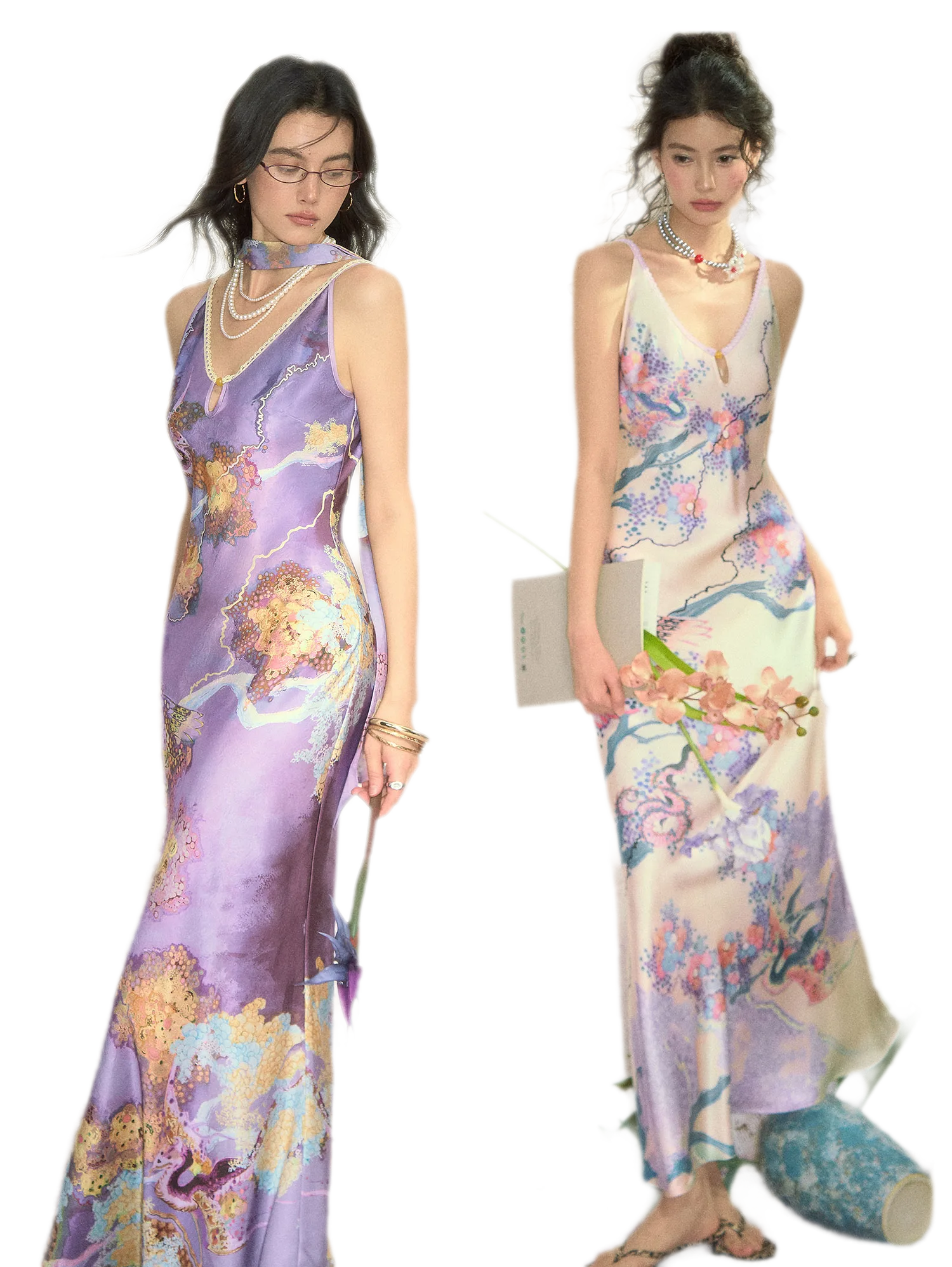 Satin Fishtail Slip Dress