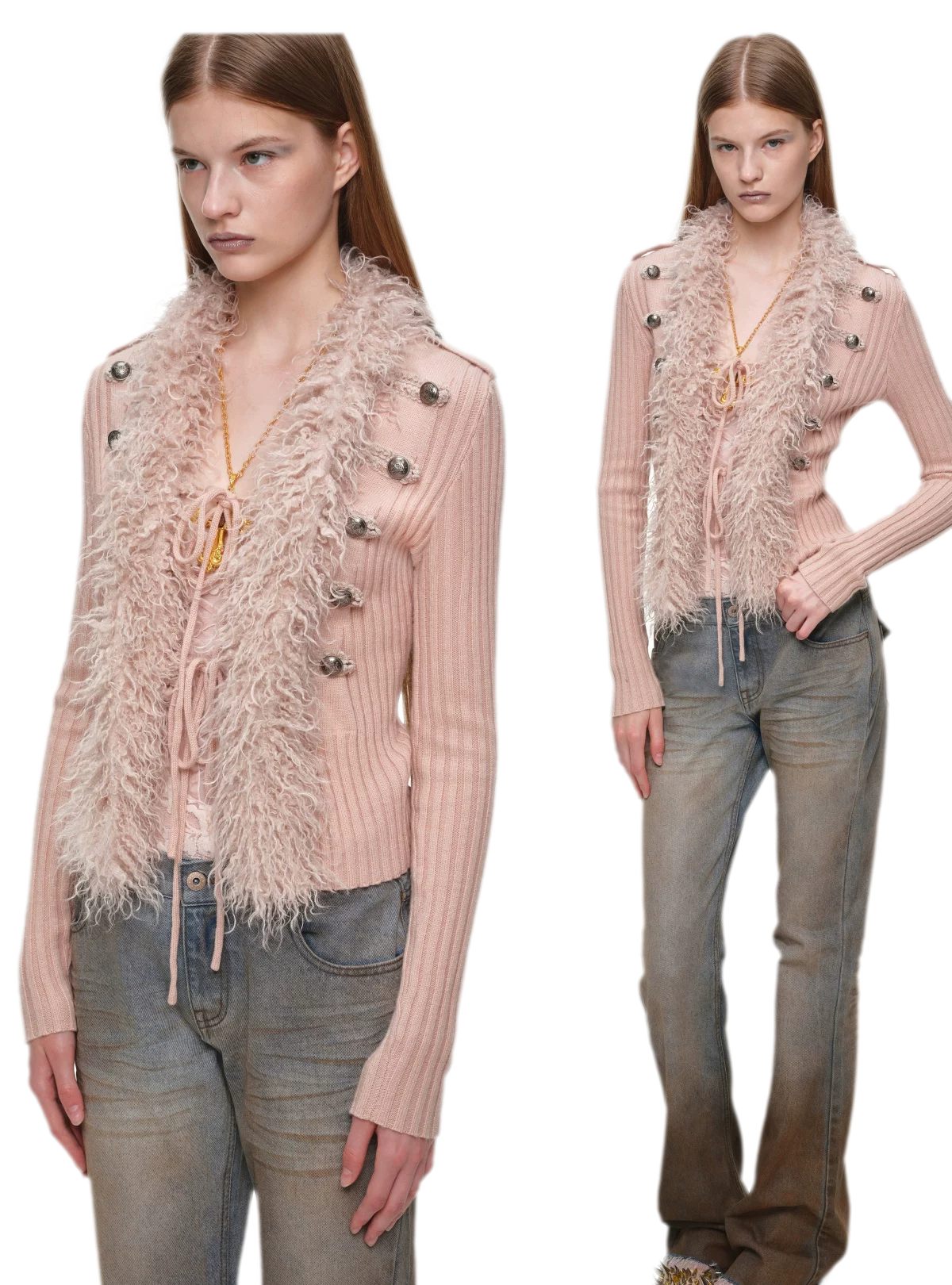 Quần jeans ống loe chuyển màu phong cách vintage