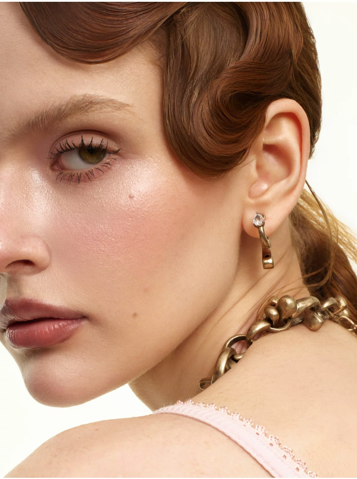 Vintage Gold & Silver Zircon Earrings
