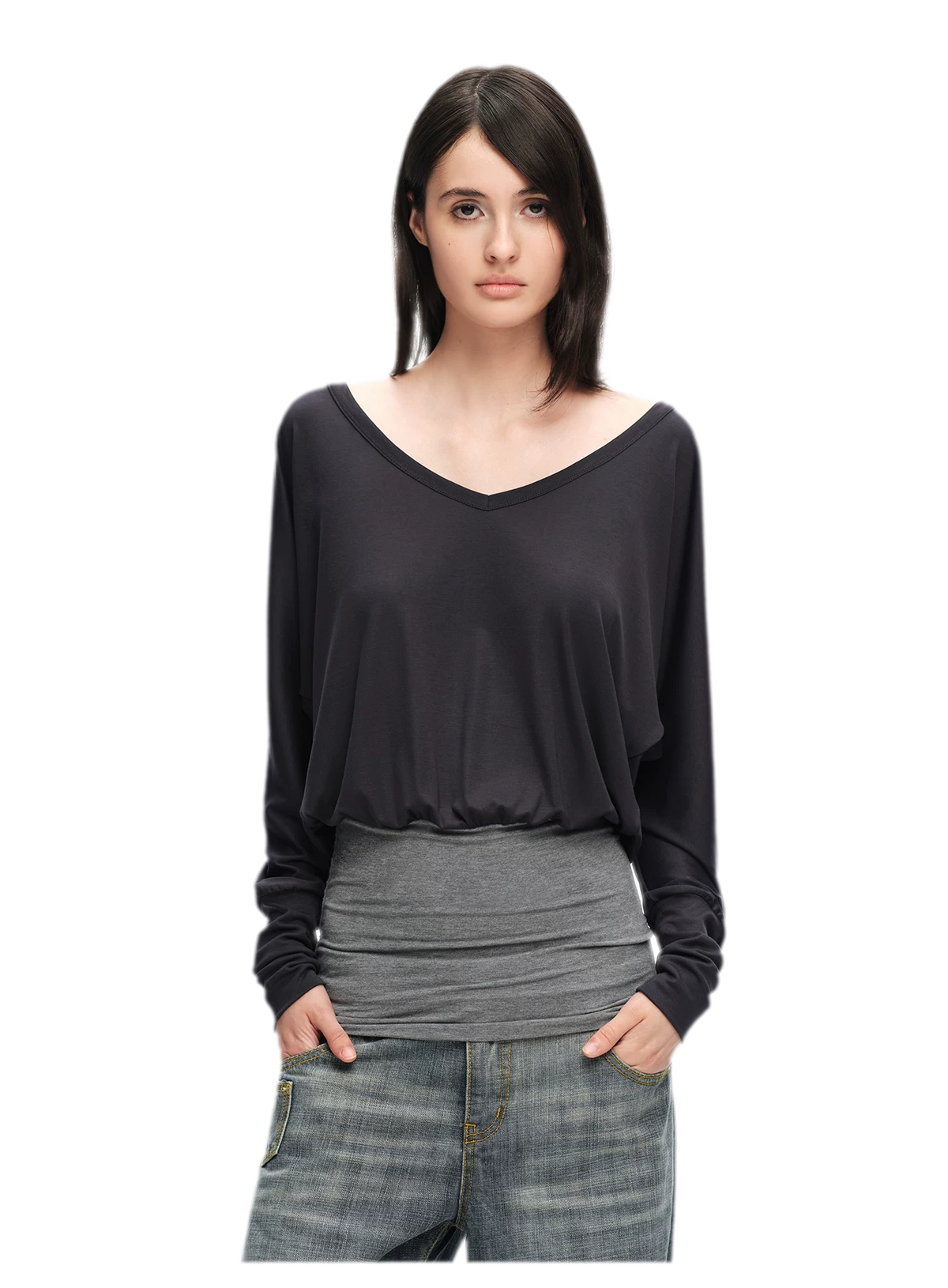 Lyocell Asymmetric Off-Shoulder Top