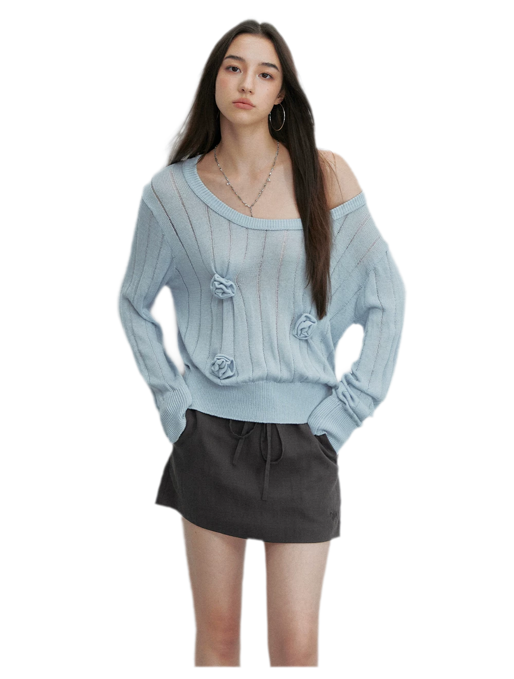 Asymmetric Flower Knit