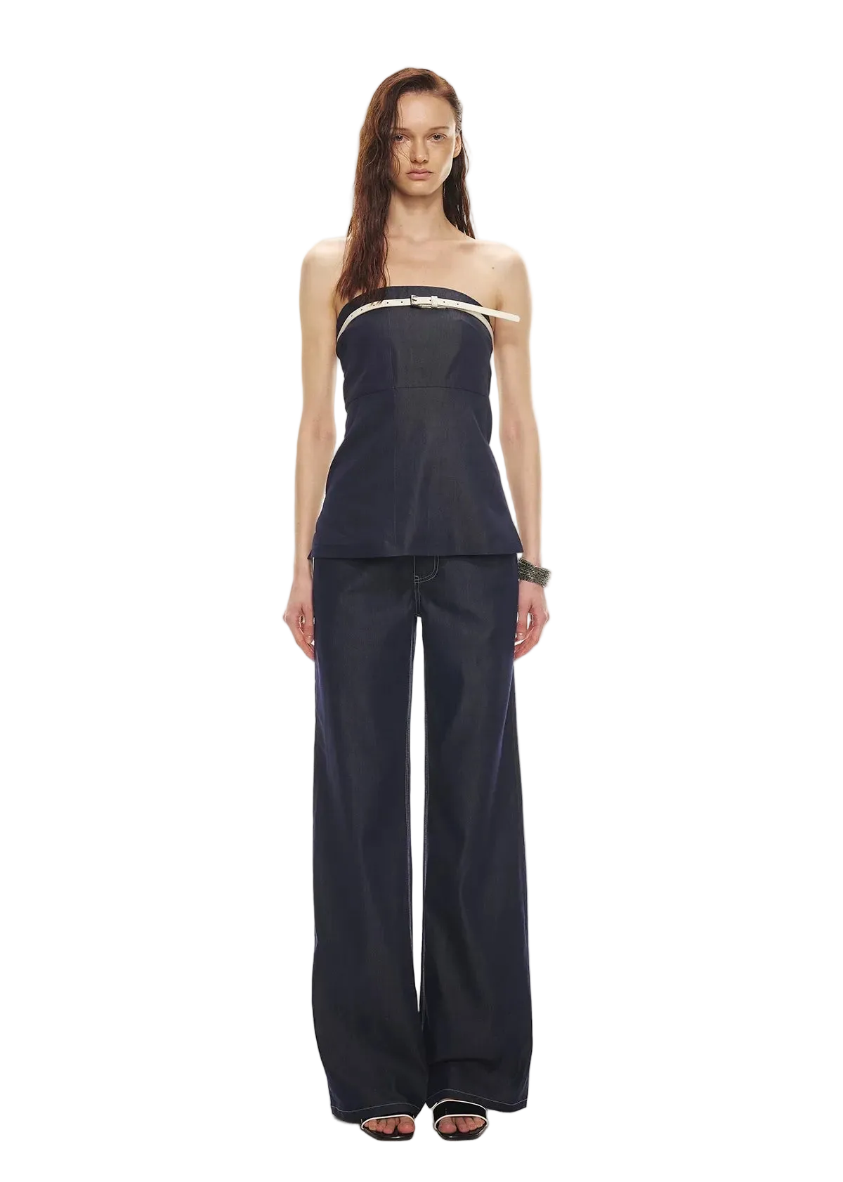 Soft Tencel Denim Fishtail Bustier Top & Pants