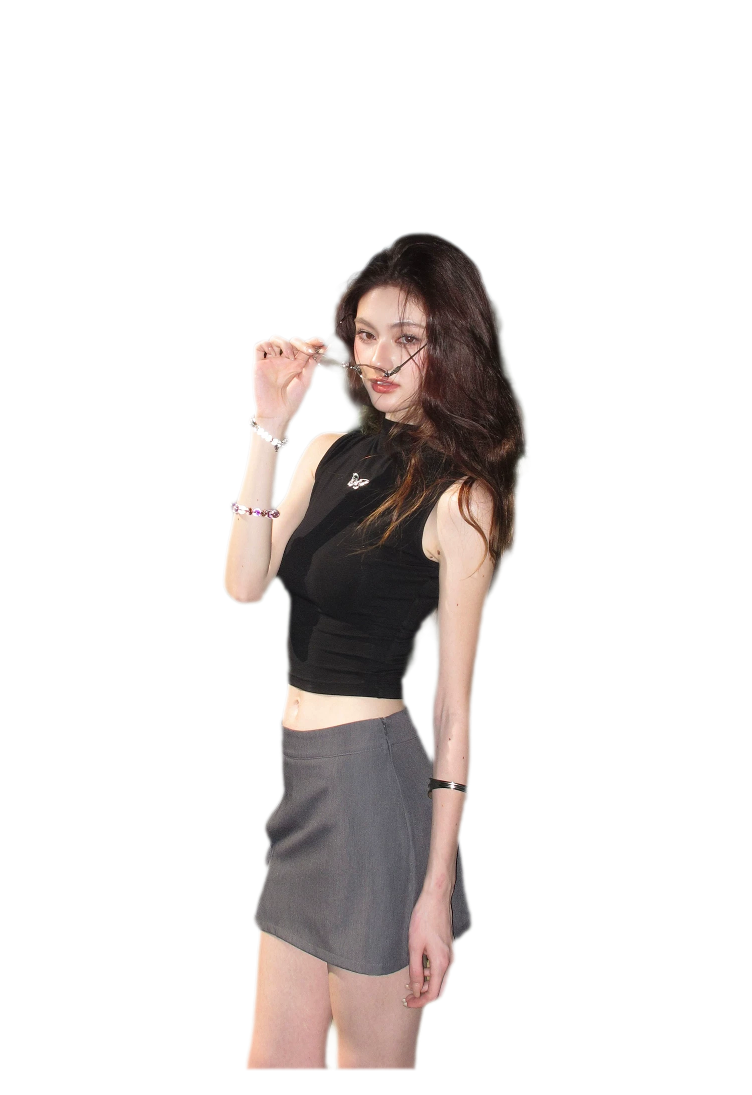 Sleeveless High Neck Tee