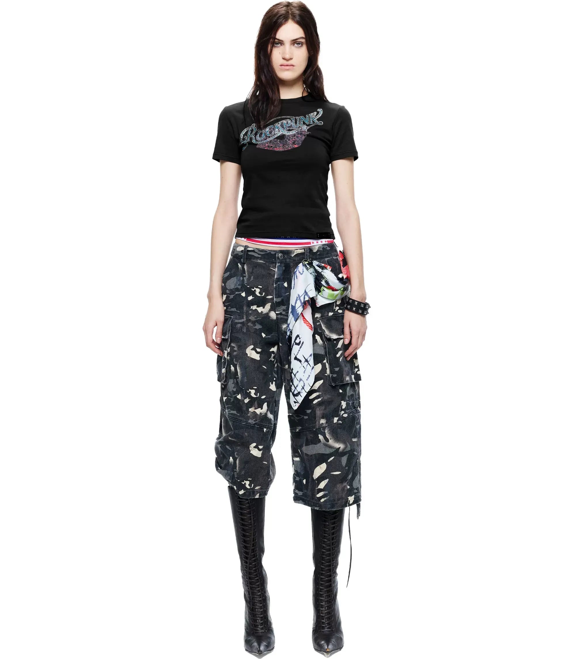 Rhinestone Graphic Slim Tee