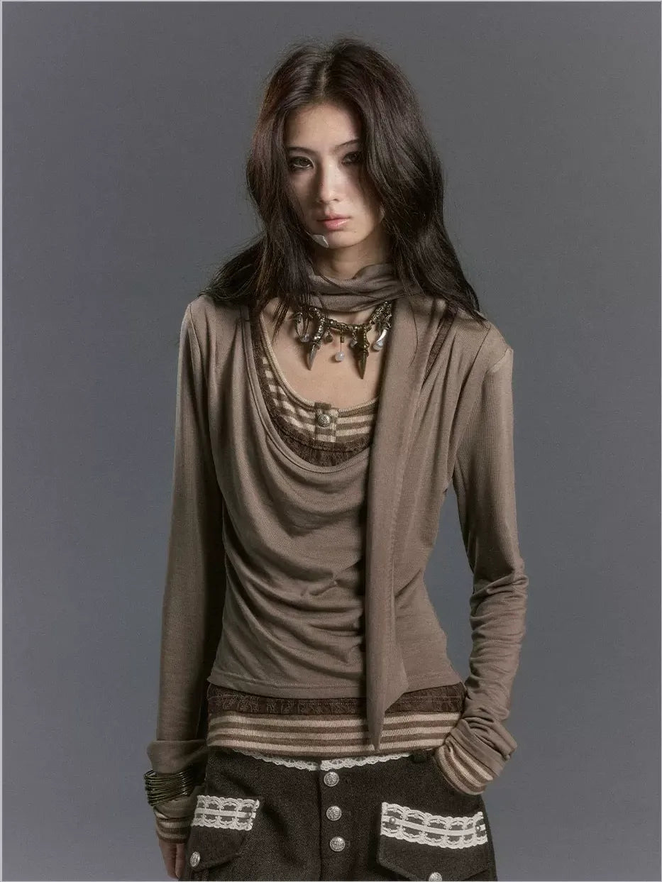 Vintage top met kanten lagen