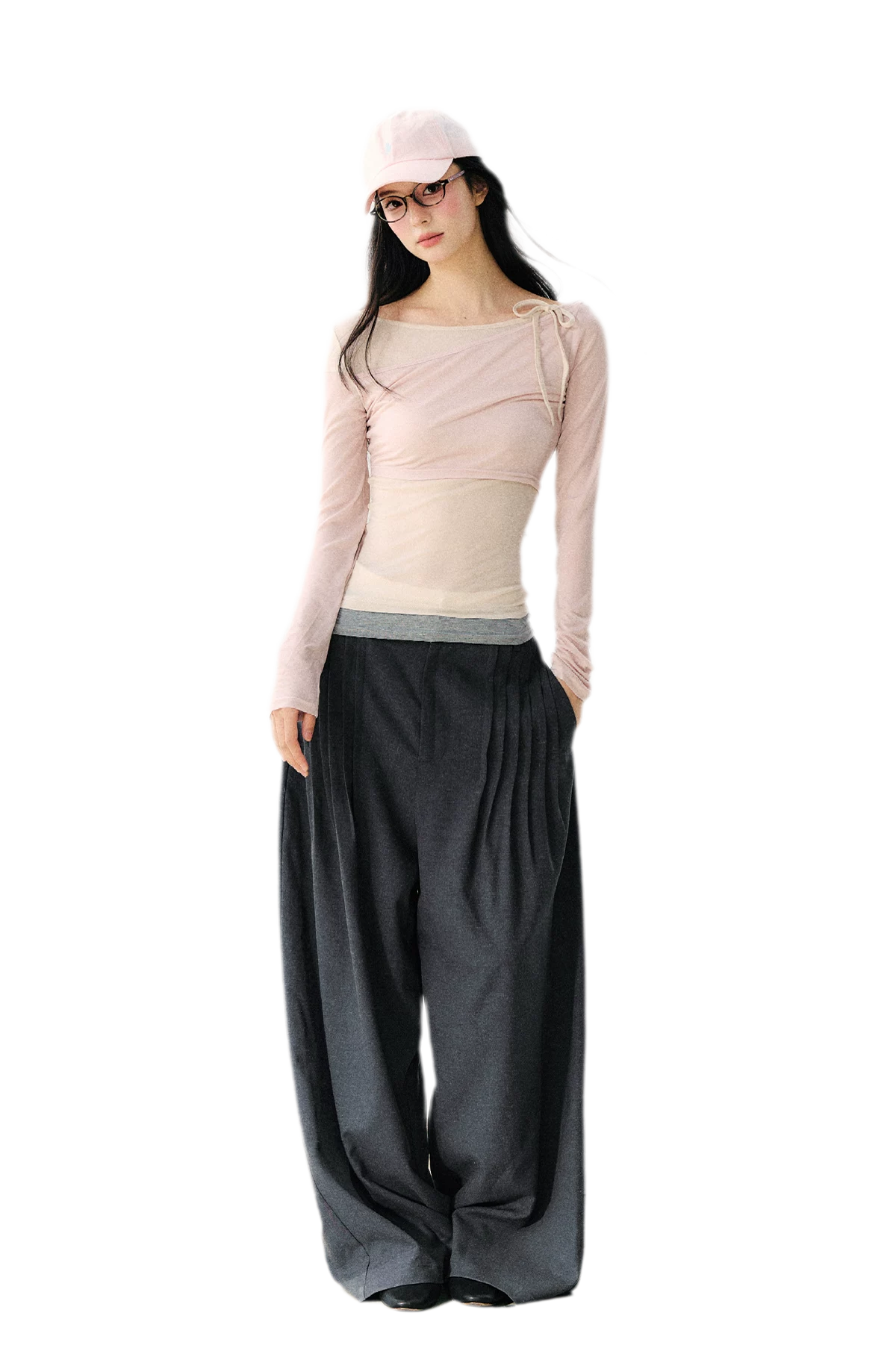 Asymmetric Tie Shoulder Tee