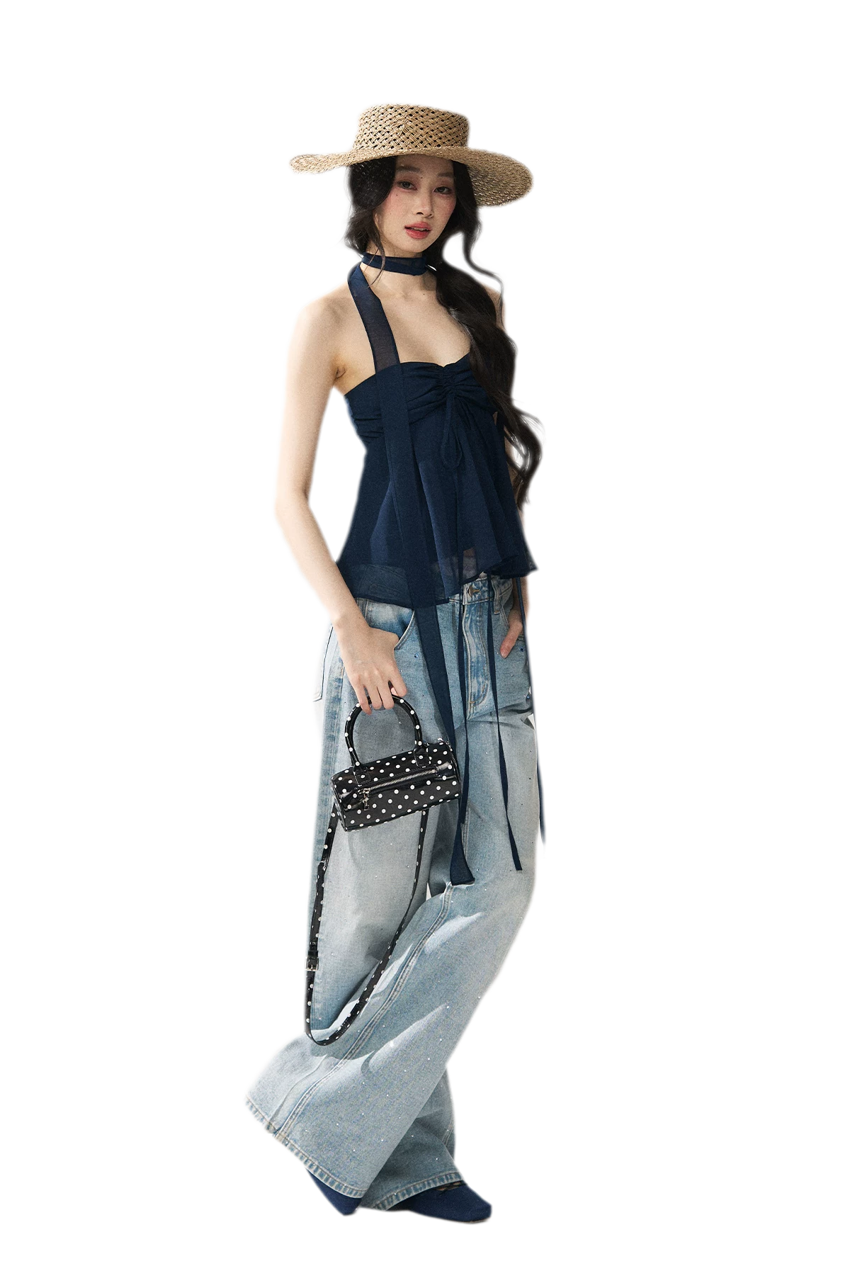 Halter Ruched Bustier Top