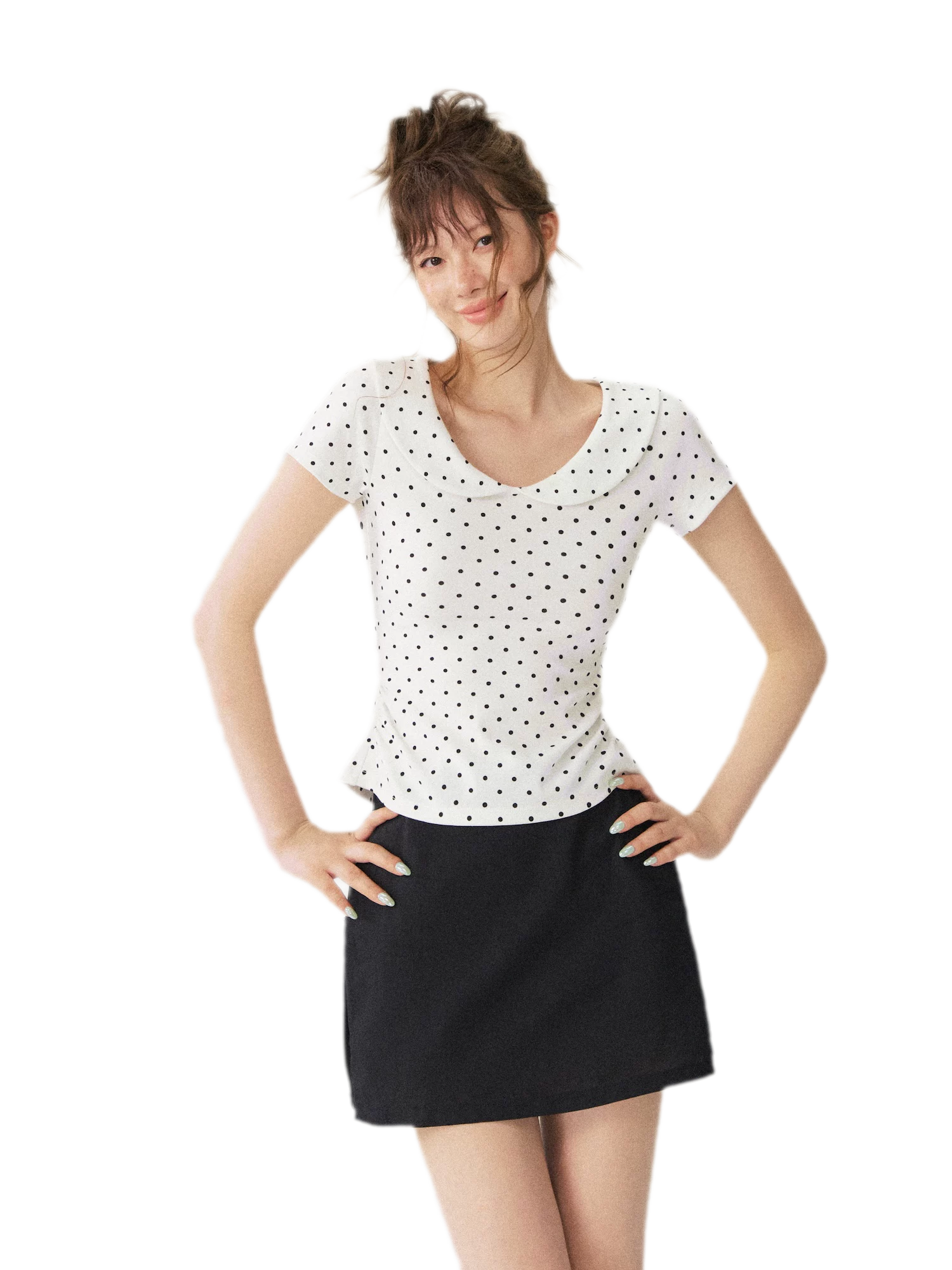 Polka Dot Tie Back T-Shirt